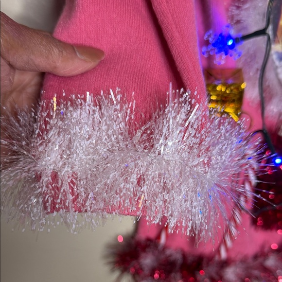 Festive Pink Snow globe Ugly Christmas Sweater with Lights - Picture 8 of 11
